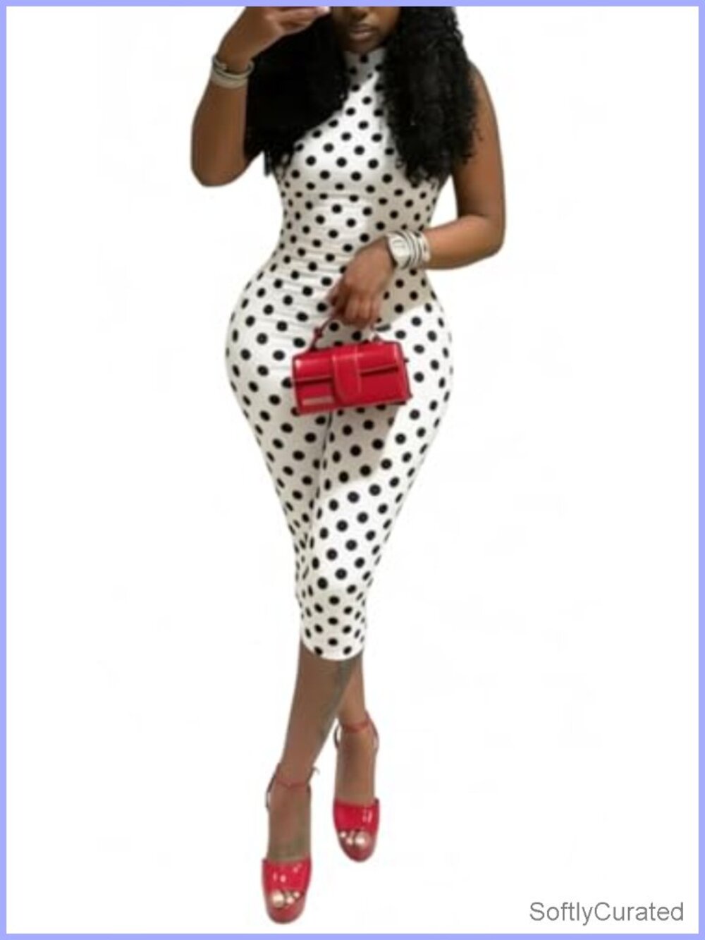 Women Sexy Polka Dot Halter Neck Backless Jumpsuit Bodycon Date Night Outfit